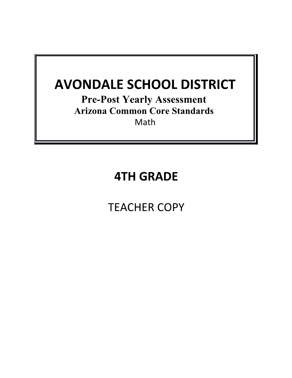 Pre-Post Yearly Assessment