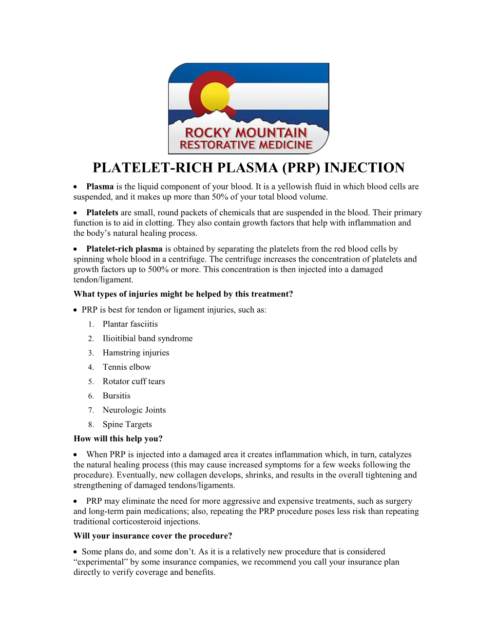 Platelet-Rich Plasma (Prp) Injection