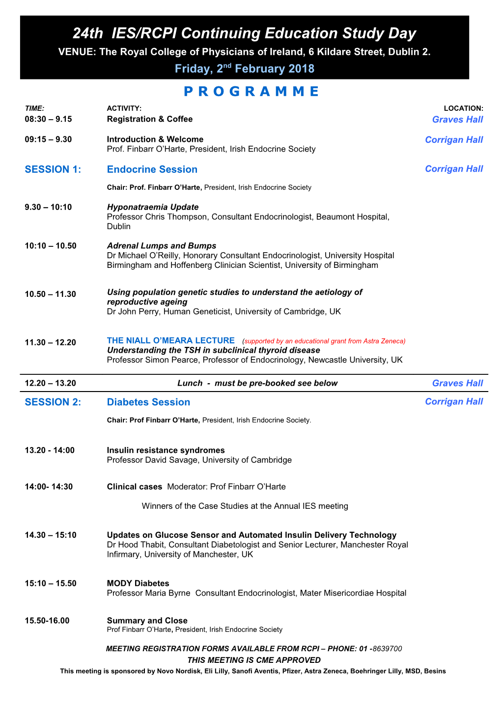 13Th IES/RCPI Continuing Education Study Day