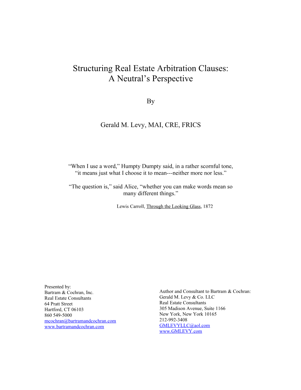 Structuring Real Estate Arbitration Clauses
