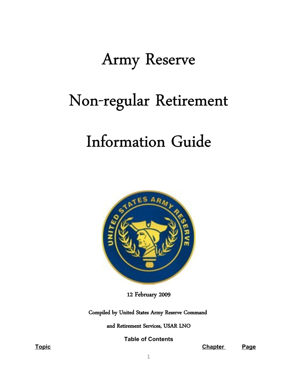 Compiled by United States Army Reserve Command