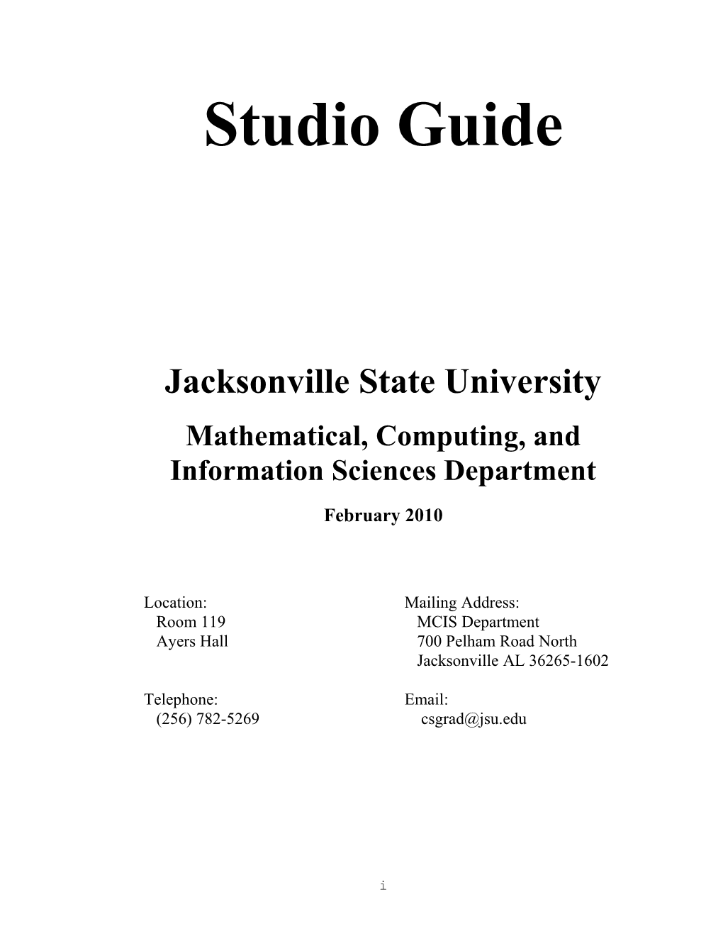 Mathematical, Computing, and Information Sciences Department