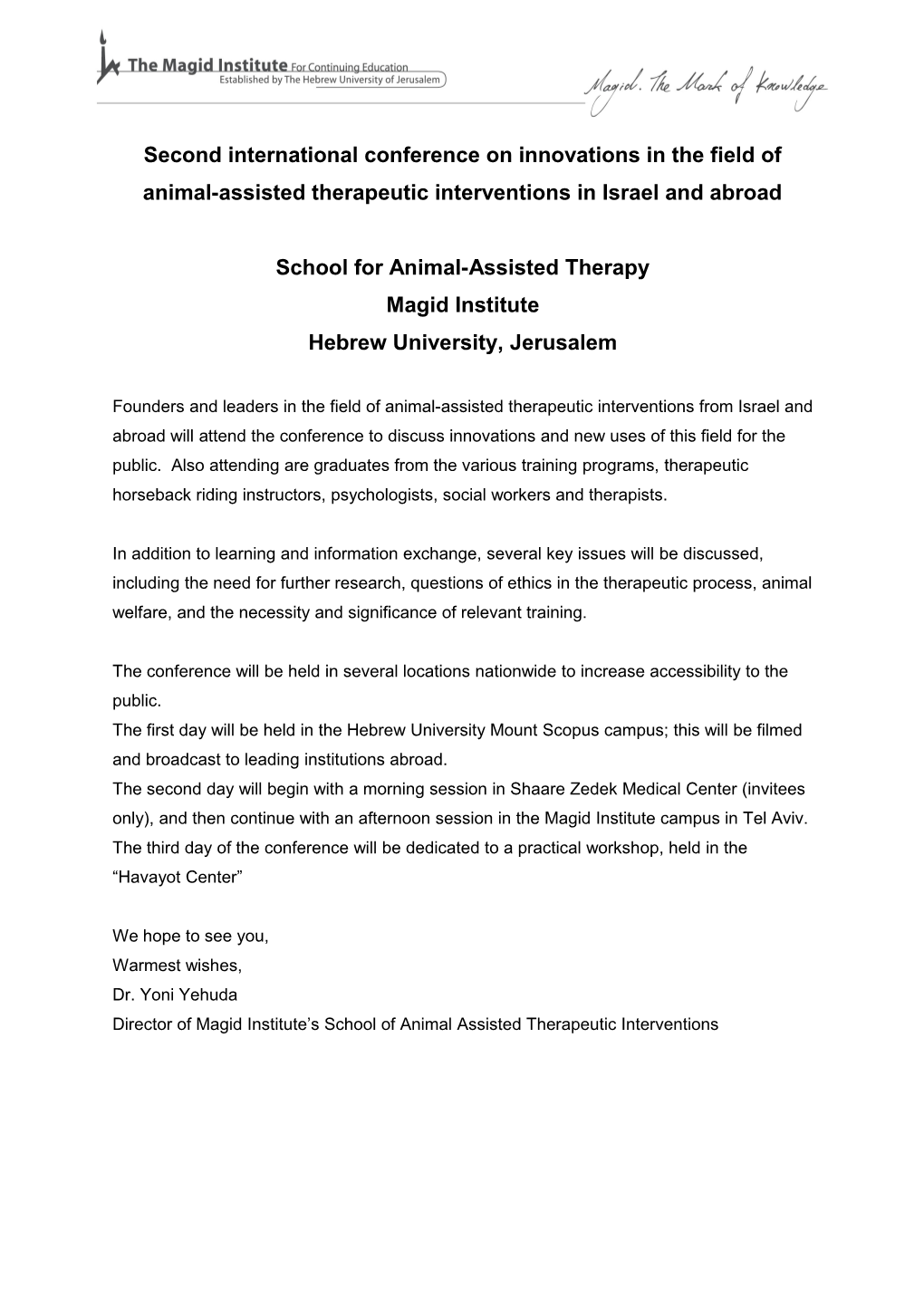 School for Animal-Assisted Therapy