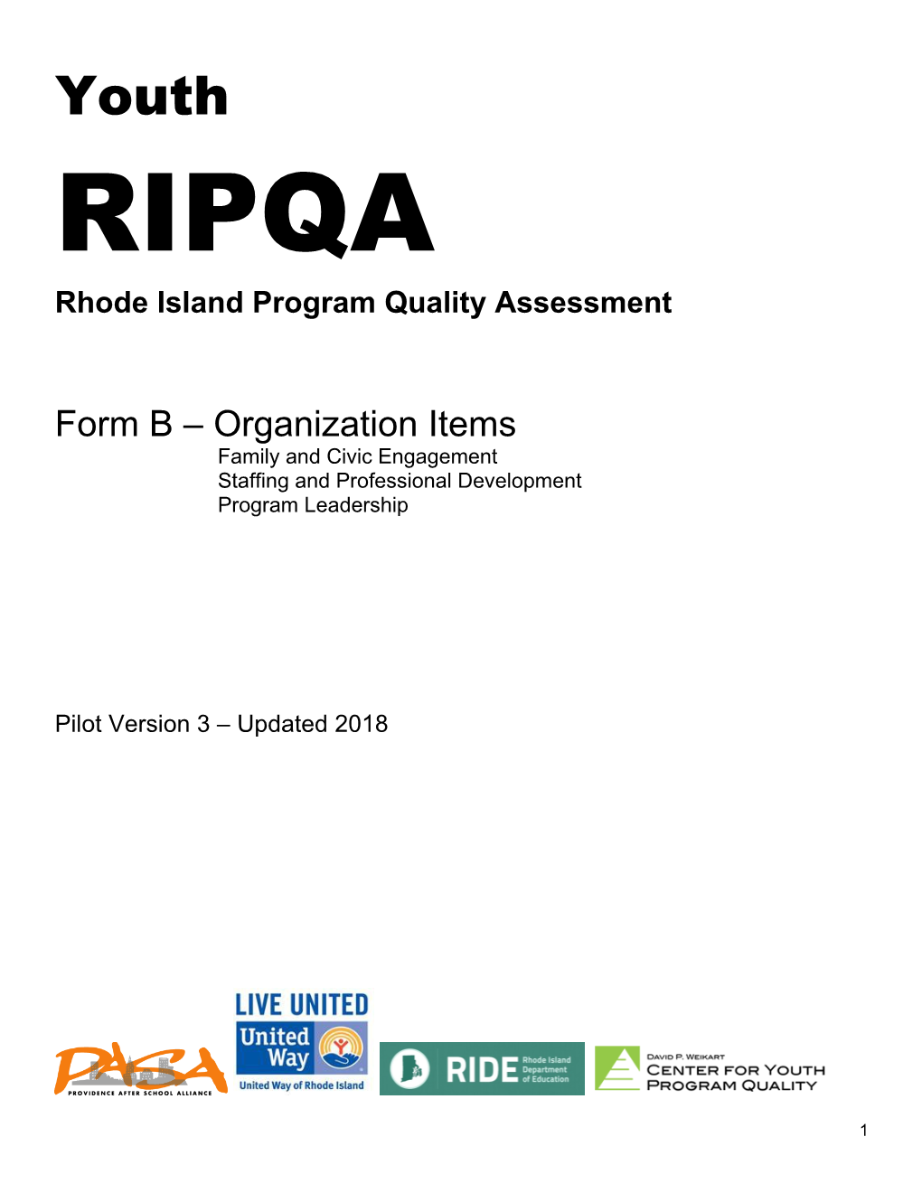 Rhode Island Program Quality Assessment