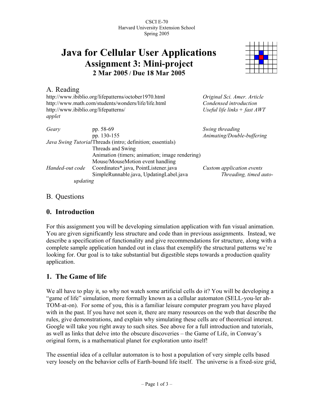 Introduction to Computer Science E-1 and to the Internet