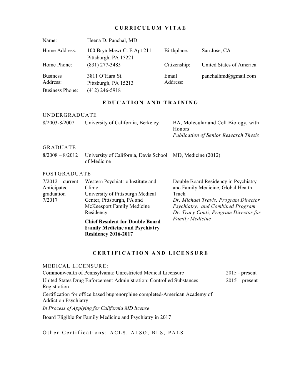 Curriculum Vitae s457