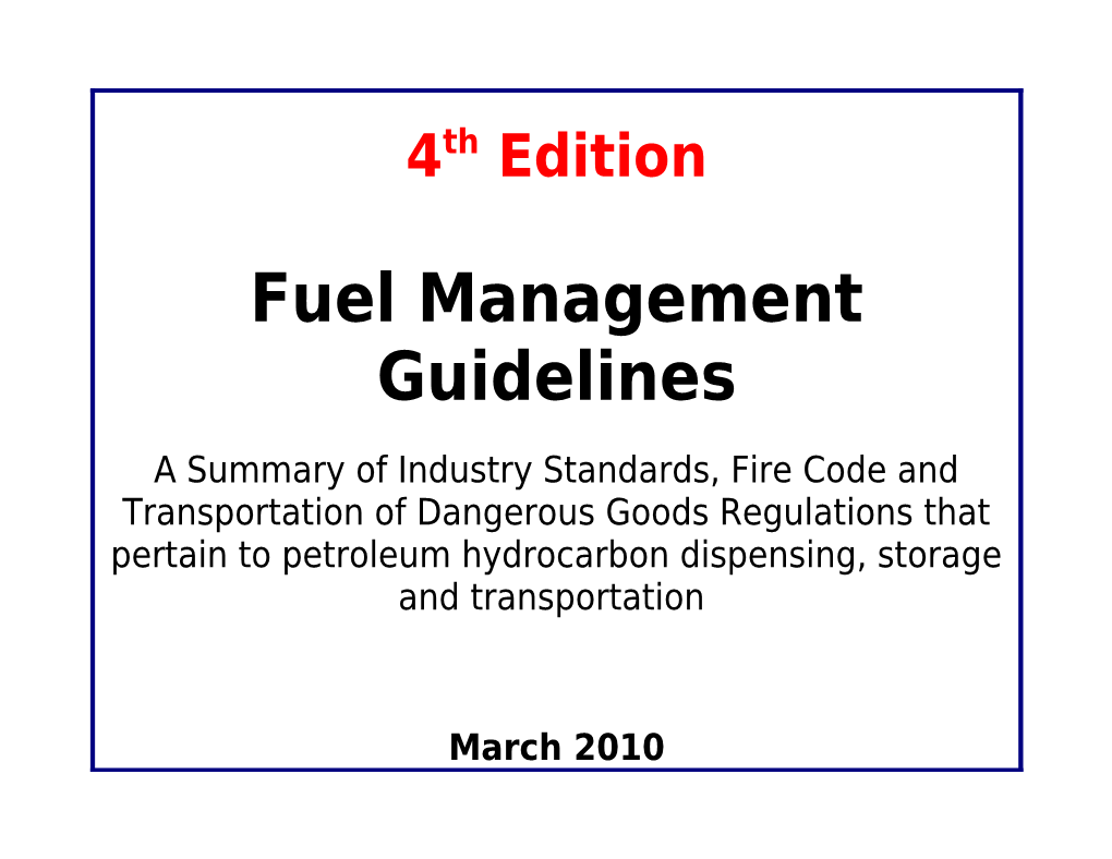 2008 Fuel Management Guidelines