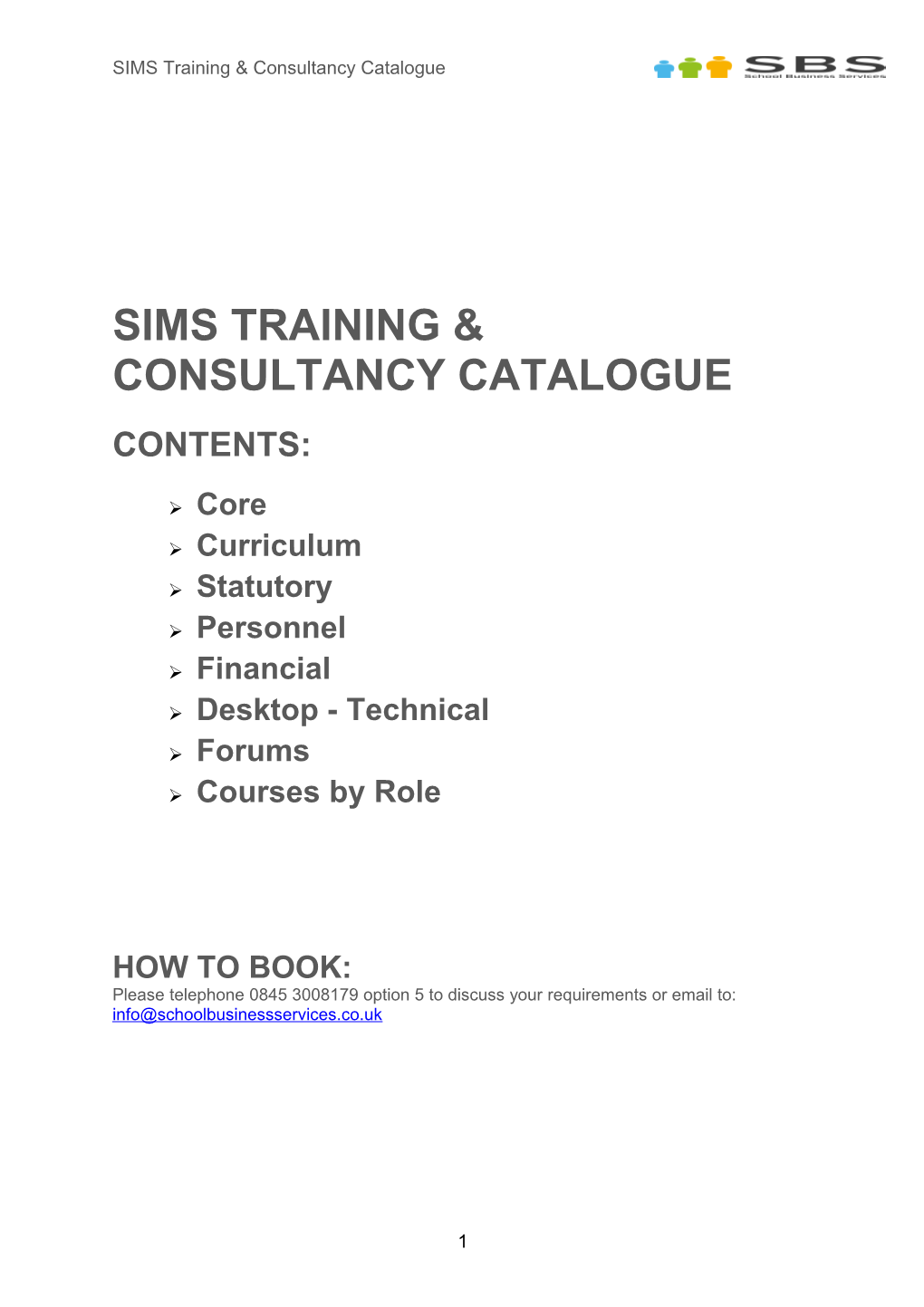 Sims Training & Consultancy Catalogue