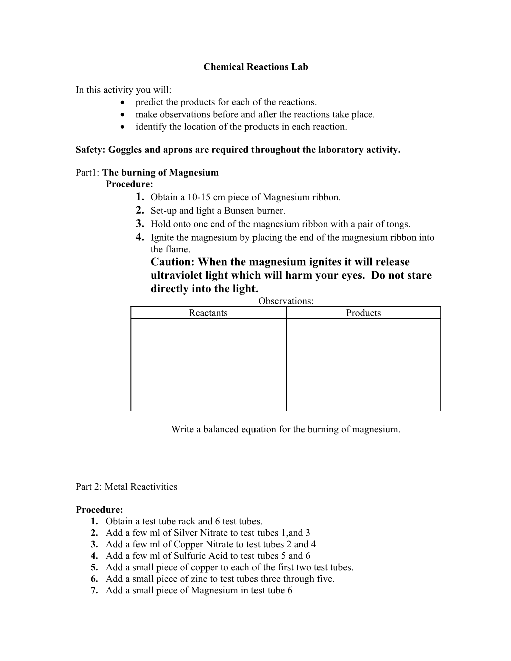 Chemical Reaction Lab s1