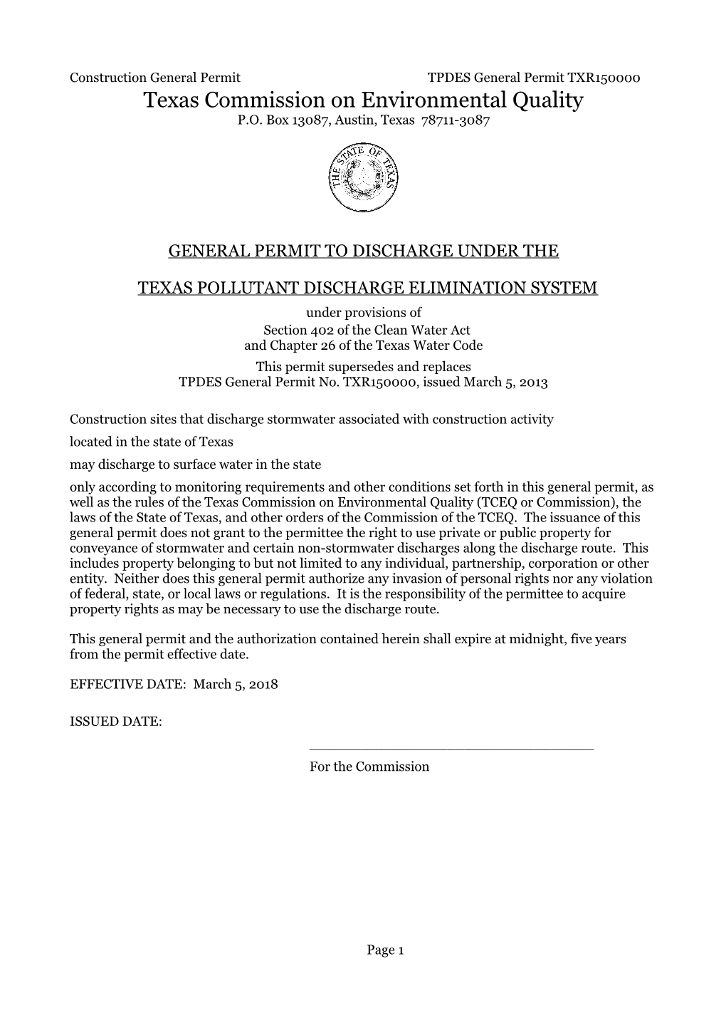 Texas Commission on Environmental Quality s1