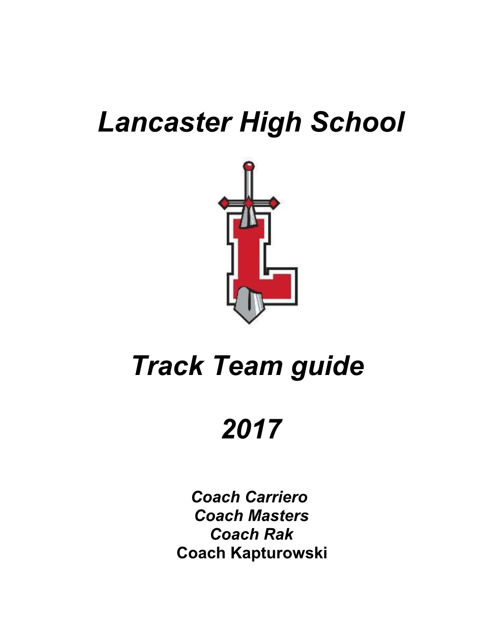 Lancaster High School Cross Country Team Covenant