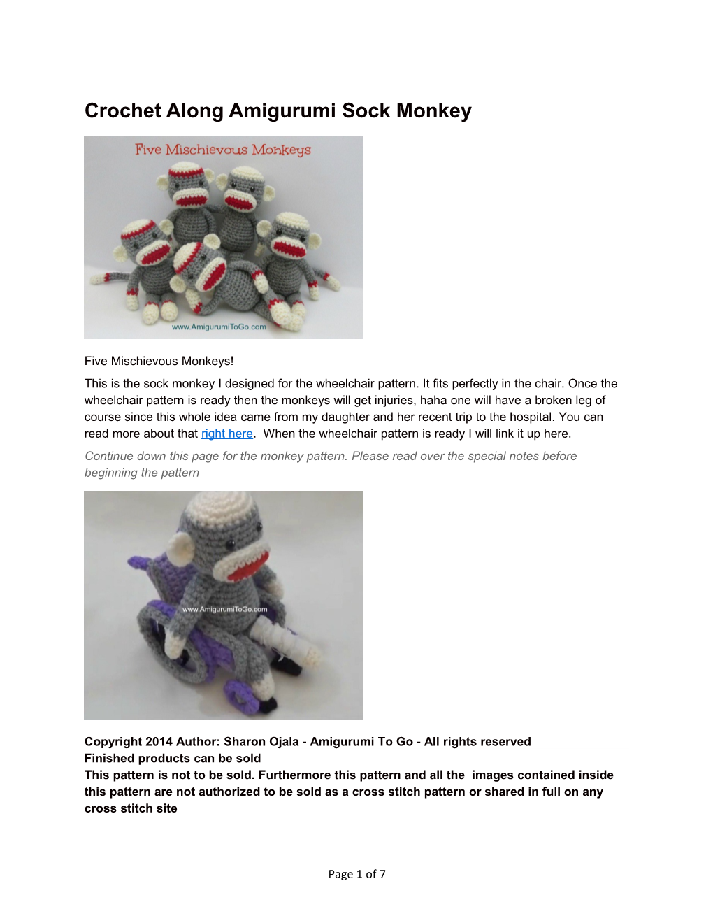 Crochet Along Amigurumi Sock Monkey
