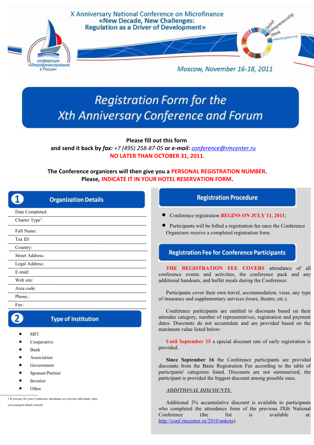 The Conference Organizers Will Then Give You Apersonal REGISTRATION NUMBER