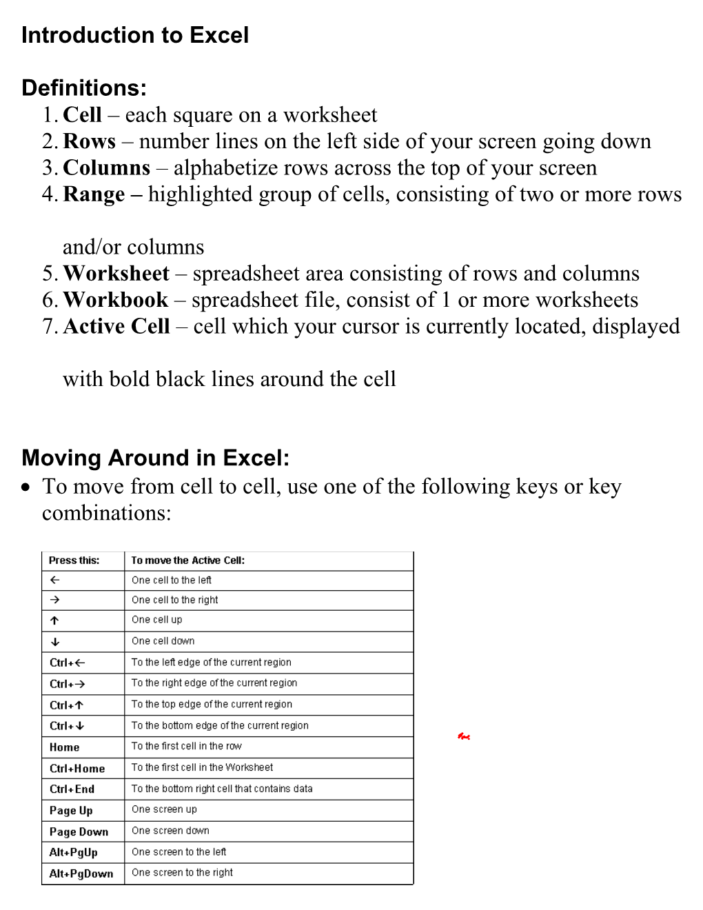 Introduction to Excel s1