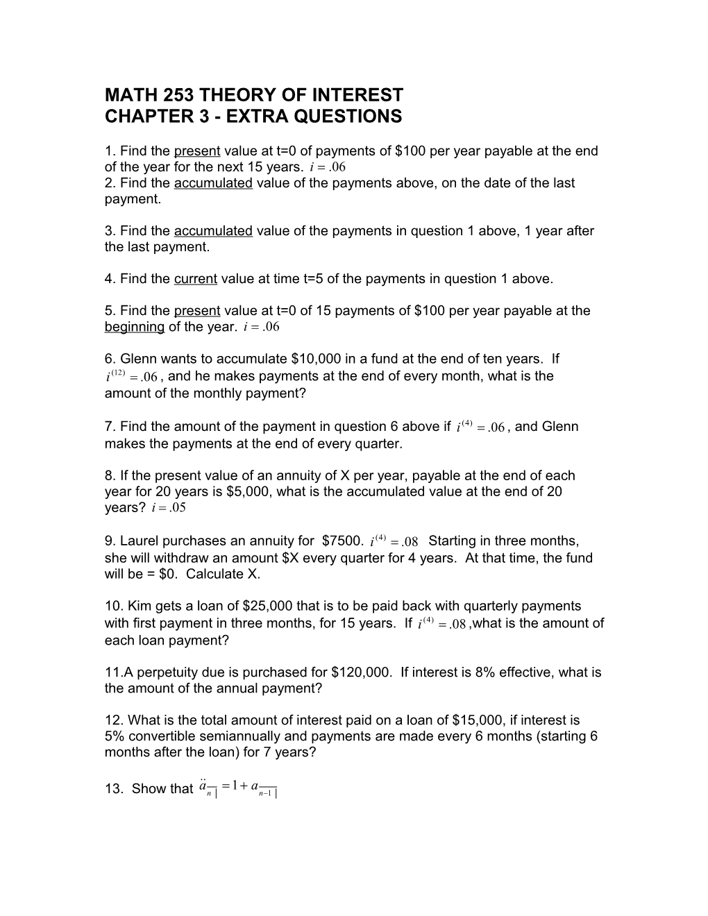 Chapter 3 - Extra Questions