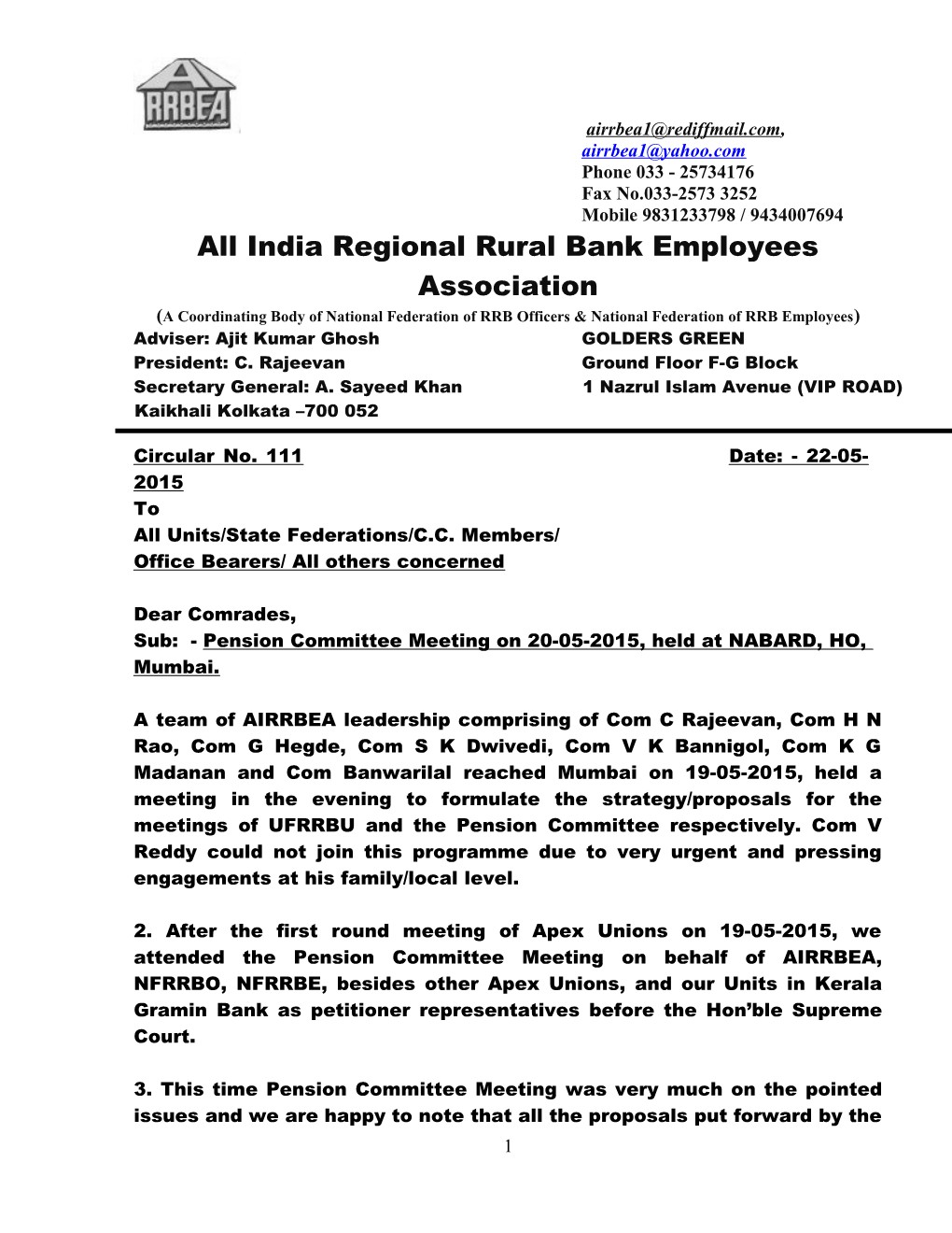 All India Regional Rural Bank Employees Association