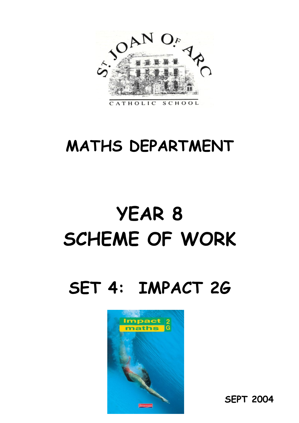 KS3 Scheme of Work - Year 8 - SET 4: IMPACT 2G s1