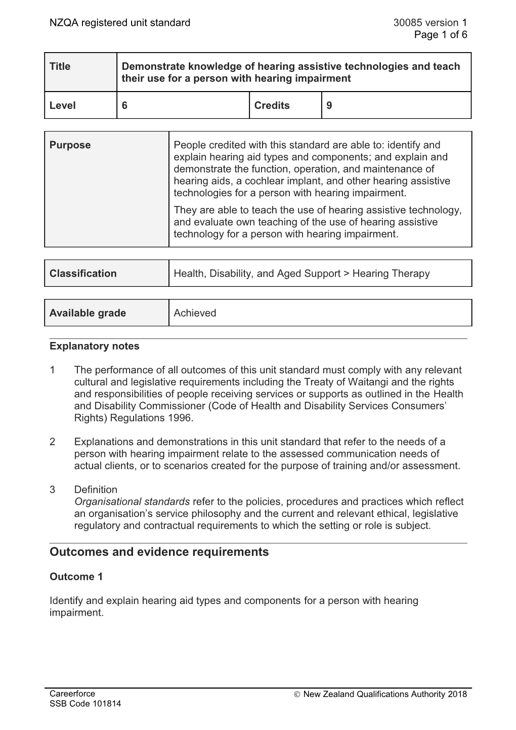 30085 Demonstrate Knowledge of Hearing Assistive Technologies and Teach Their Use for A