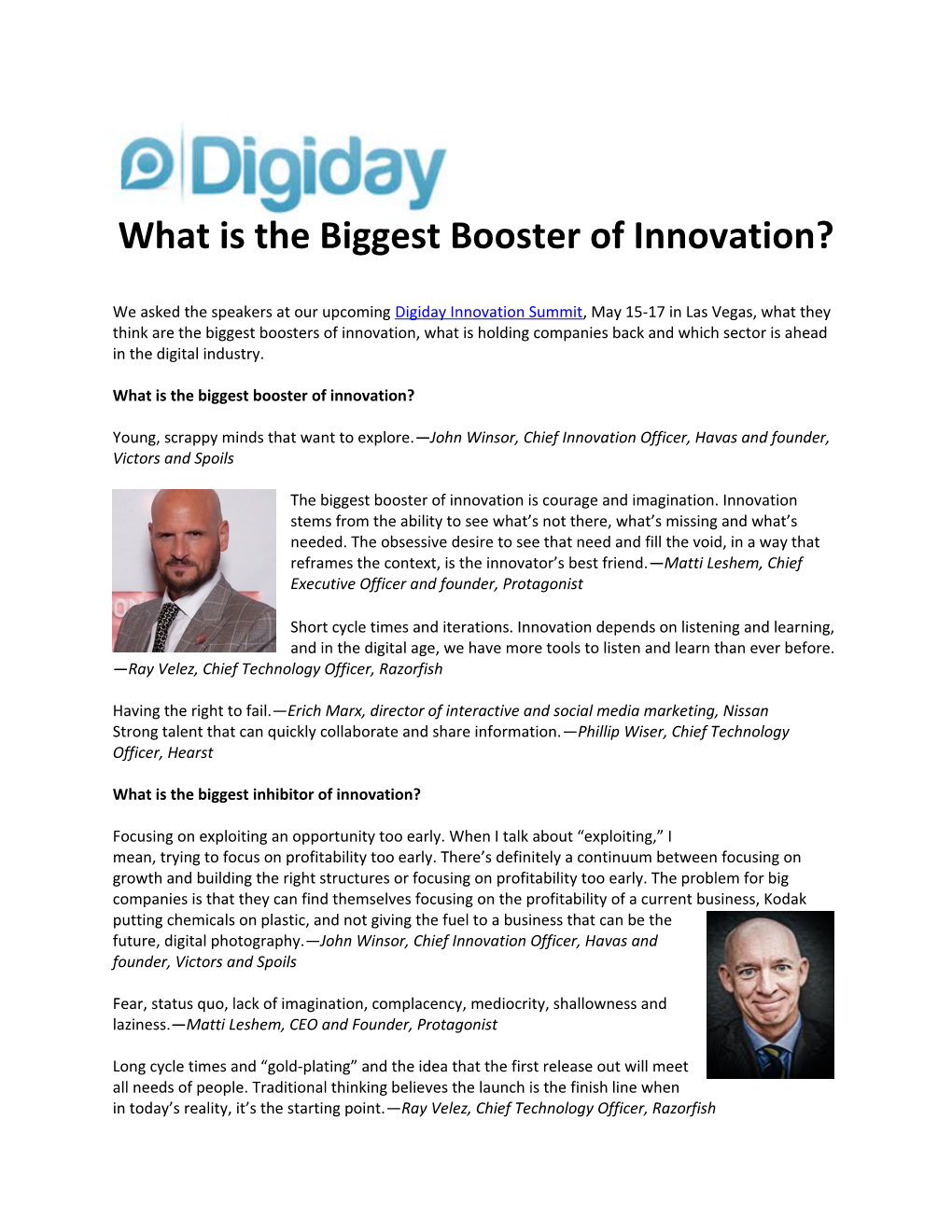 What Is the Biggest Booster of Innovation?