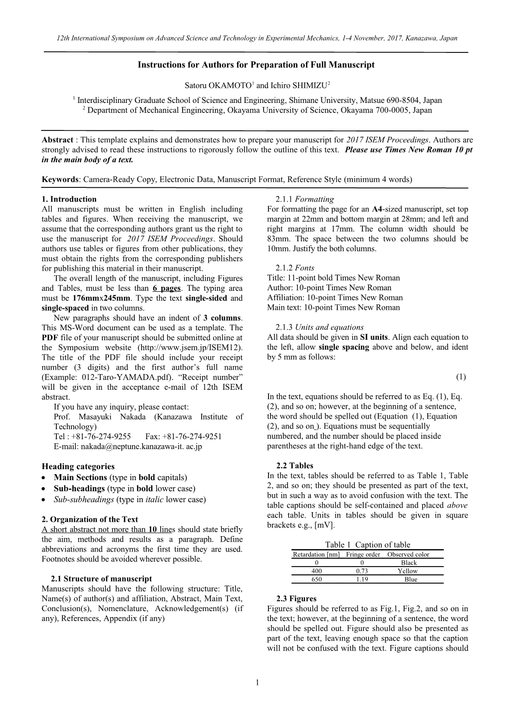 12Th International Symposium on Advanced Science and Technology in Experimental Mechanics