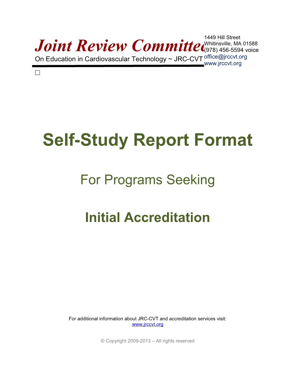 Self-Study Format