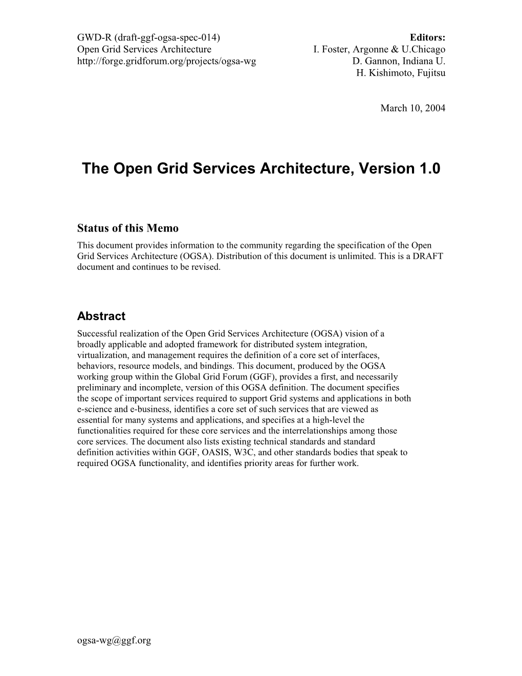 Open Grid Service Architecture