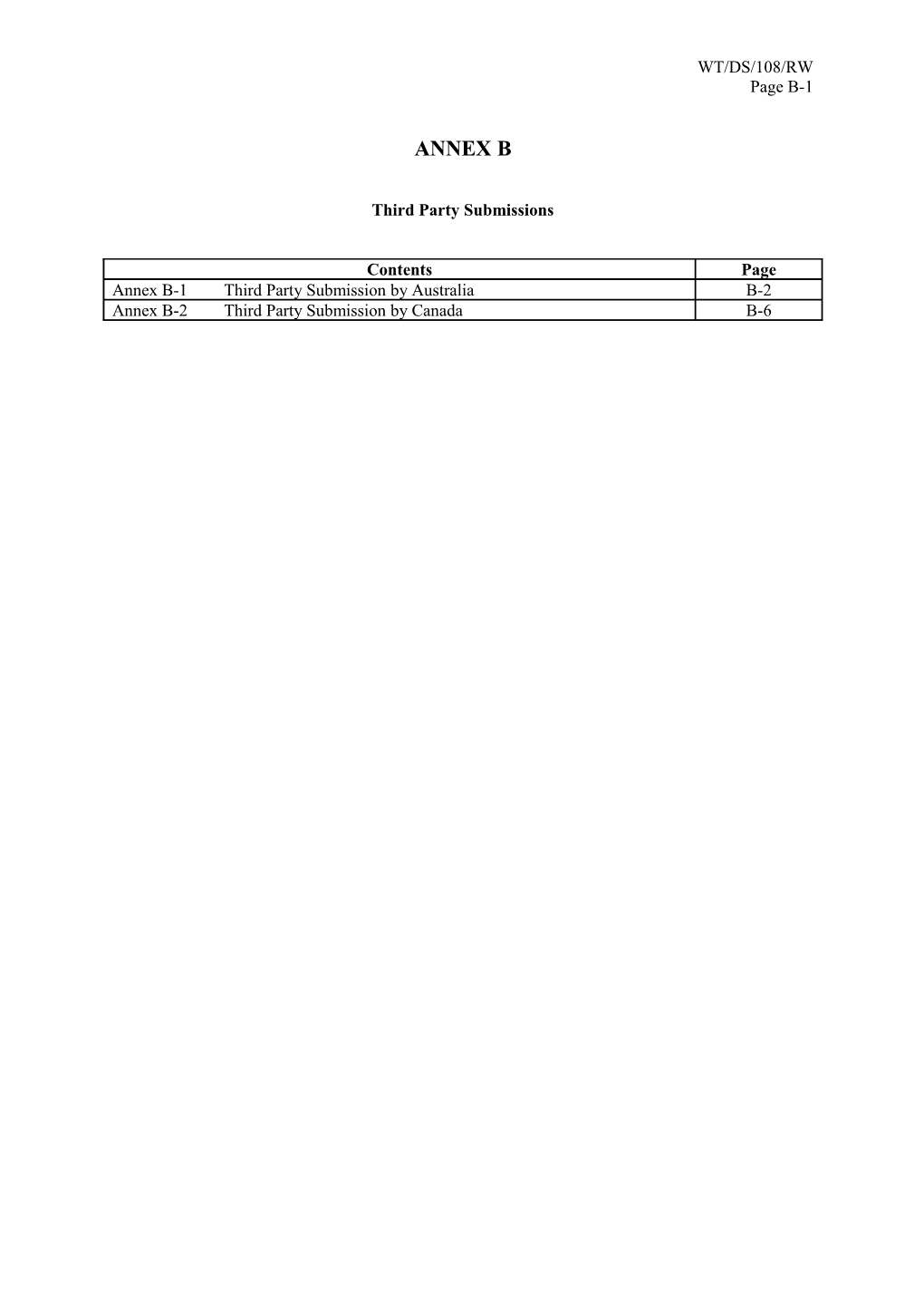 Third Party Submissions