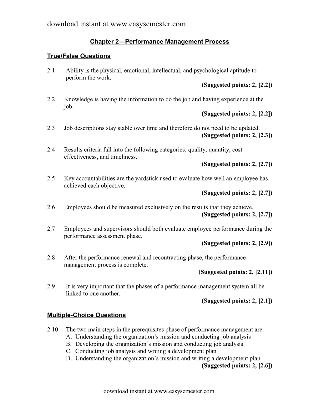 Chapter 2 Performance Management Process