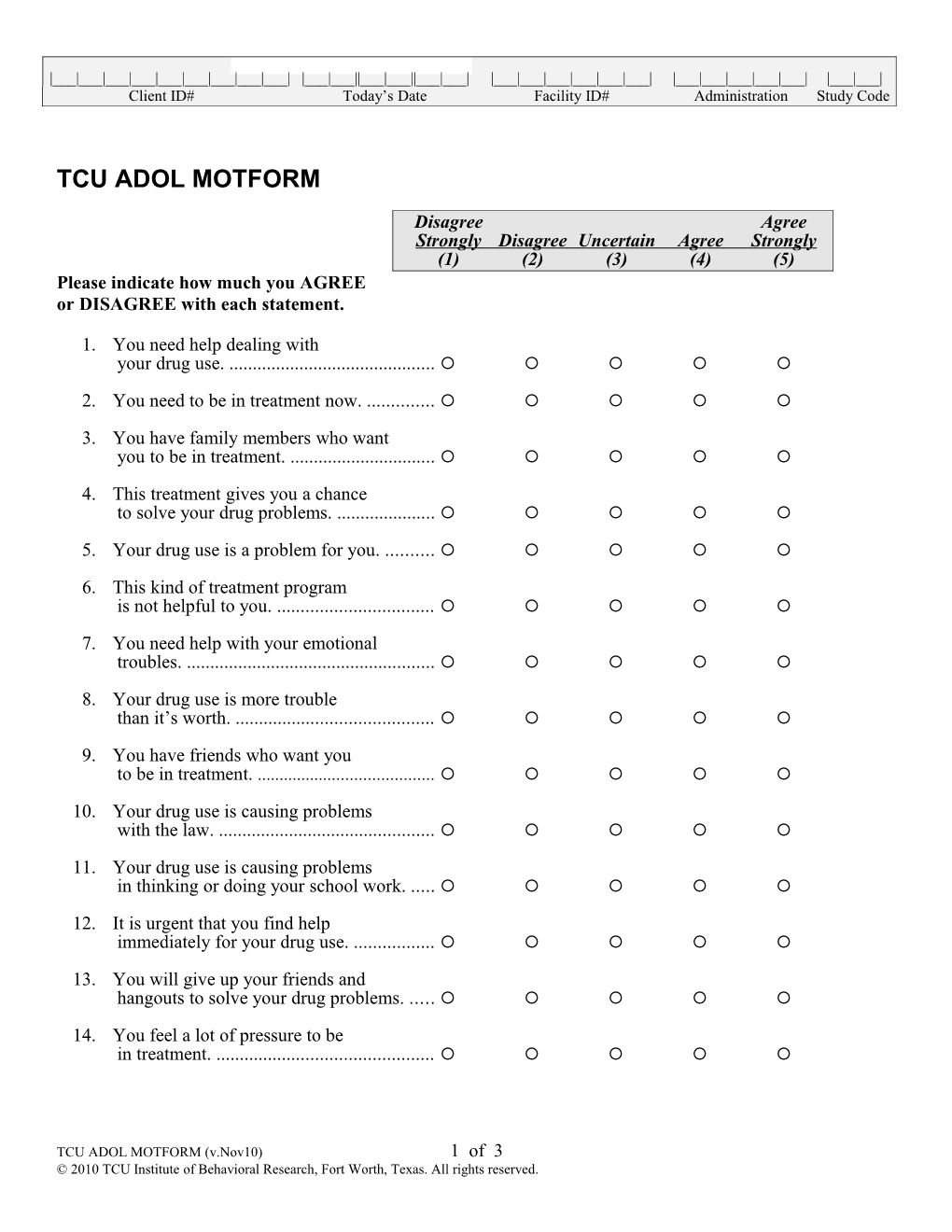 TCU FFAFORM (Family & Friends of Adults ADC Form)