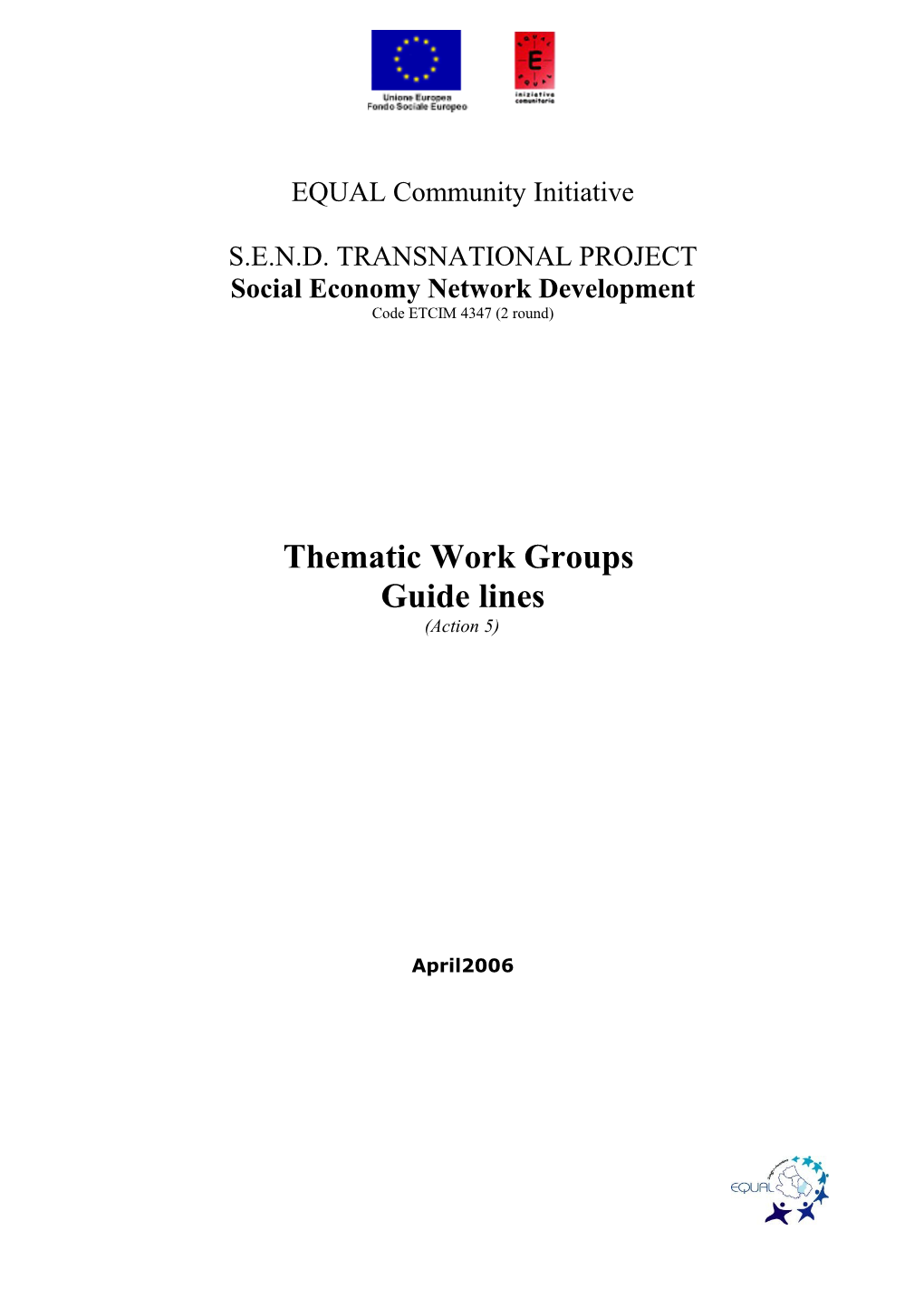 Thematic Working Groups Guide Lines