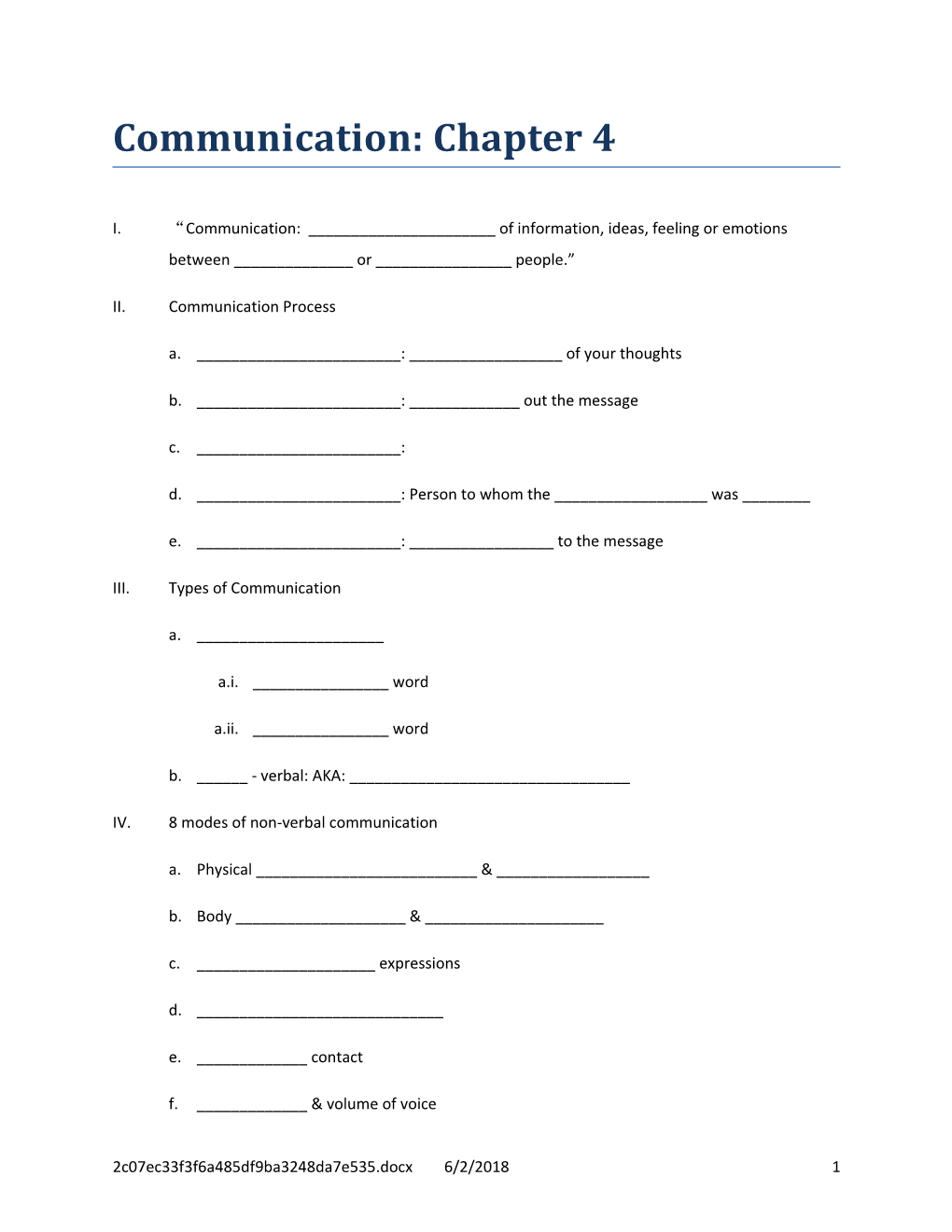 Communication: Chapter 4