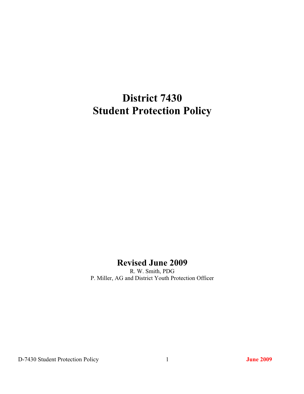 Student Protection Policy