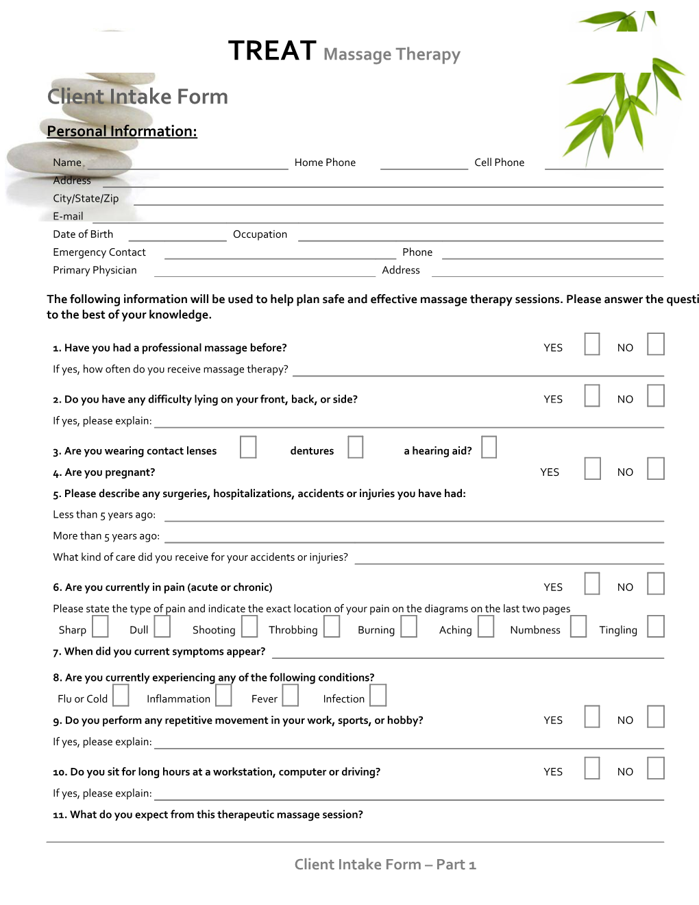 Client Intake Form