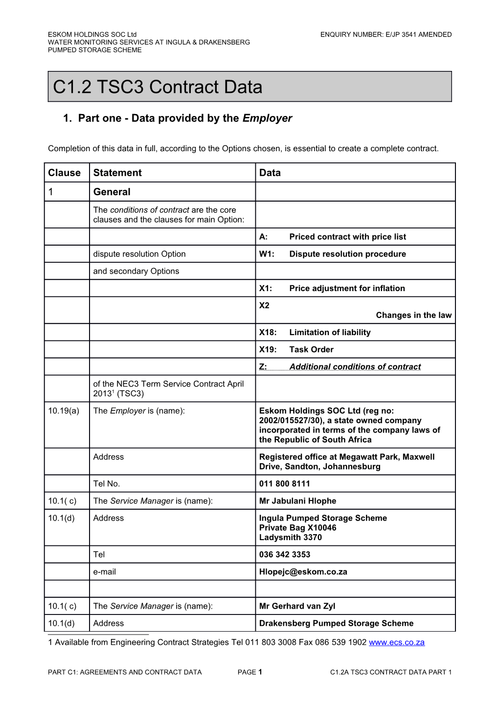 C1.2A TSC3 Data by Employer