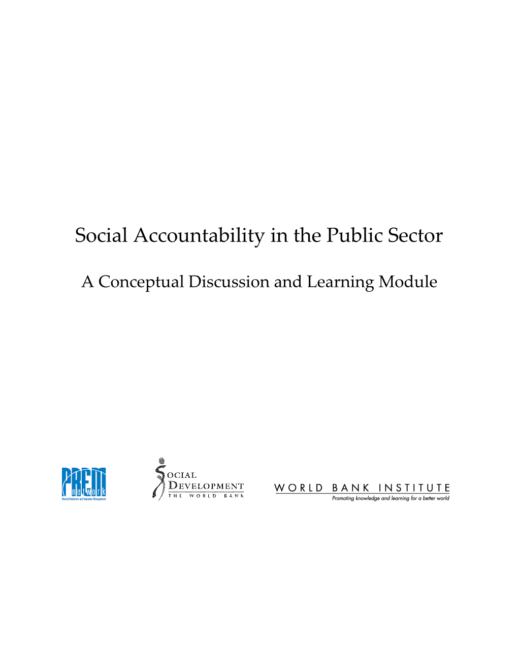 Social Accountability in the Public Sector