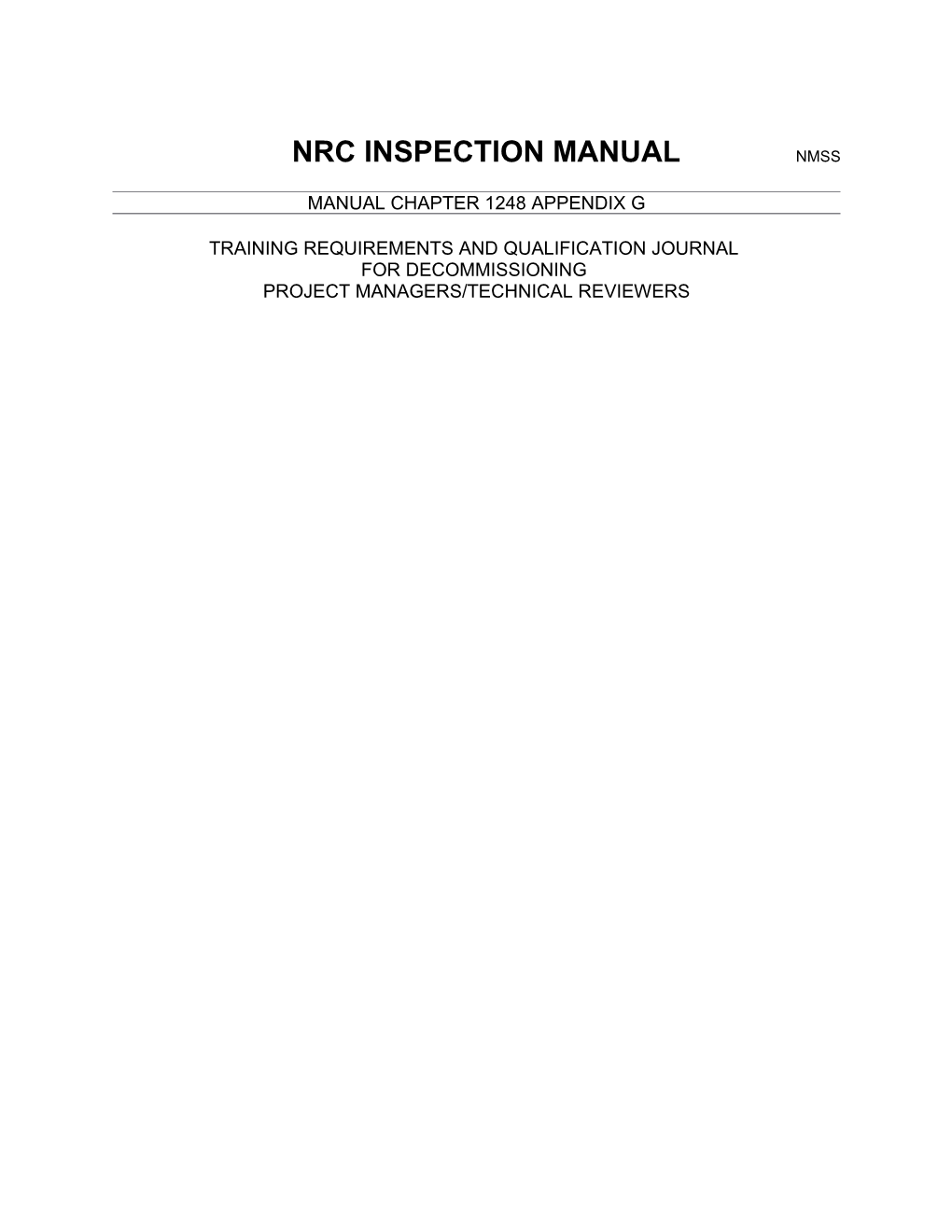 Nrc Inspection Manual Nmss