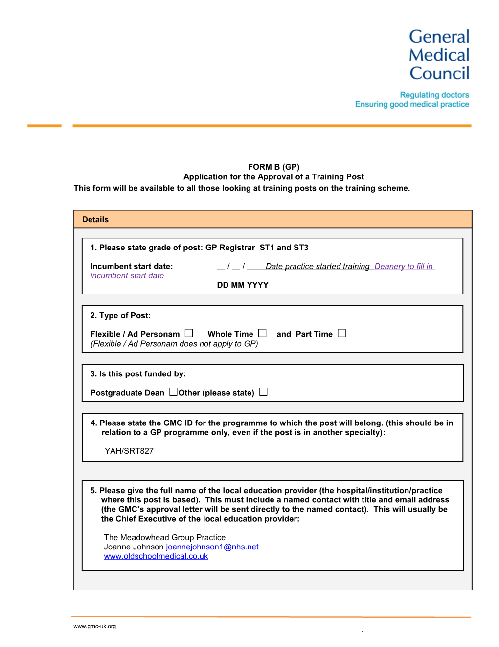 Quality Framework Operational Guide - Annex 4: Application for the Approval of a New Training