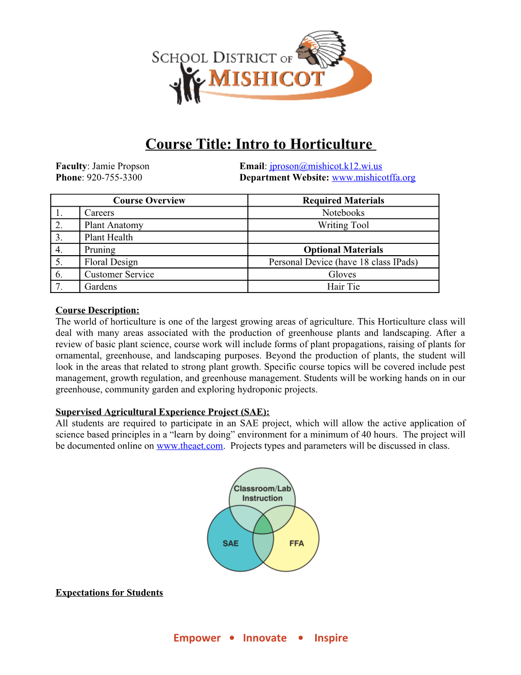 Course Title: Introduction to Farm Mechanics