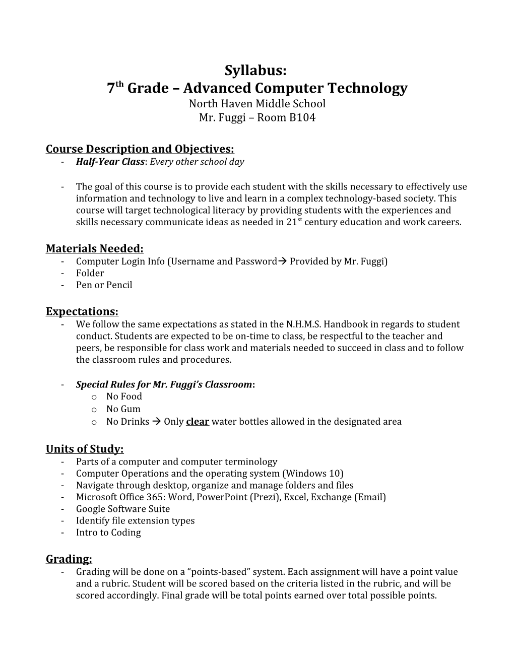 7Th Grade Advanced Computer Technology