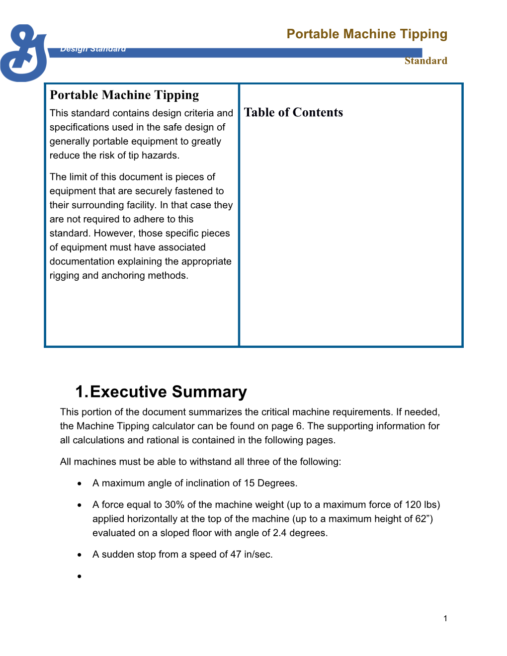 GMI Machine Tipping Standard