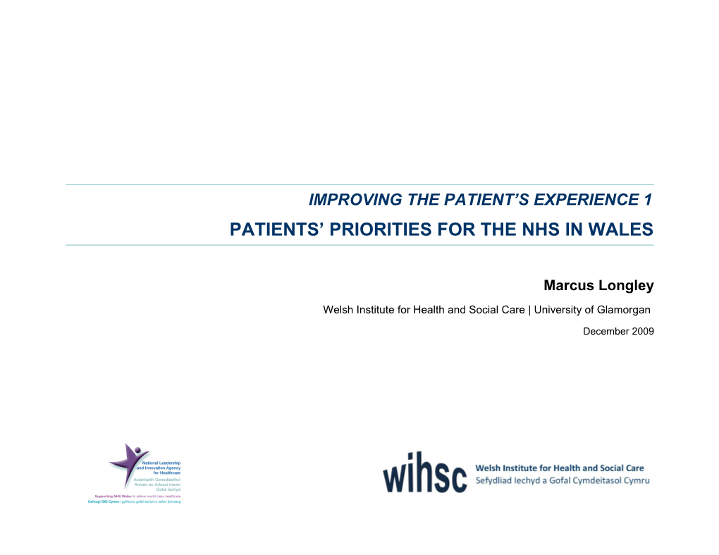 Improving the Patient S Experience 1