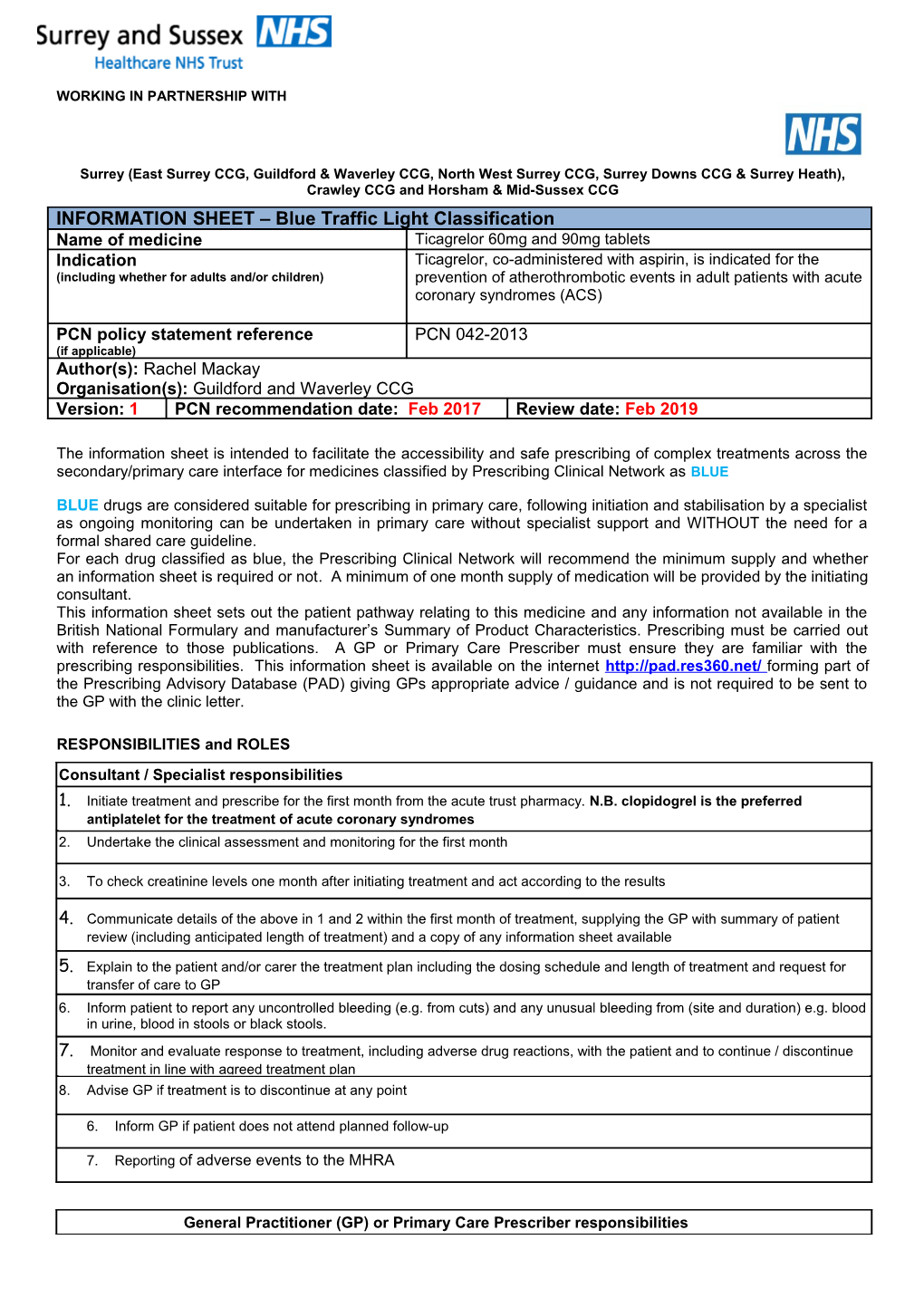 Relevant Acute Trust Logo WORKING in PARTNERSHIP WITH