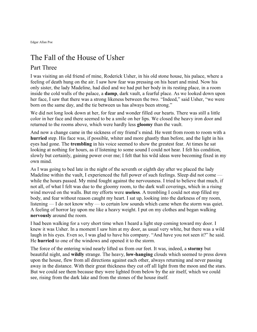 The Fall of the House of Usher