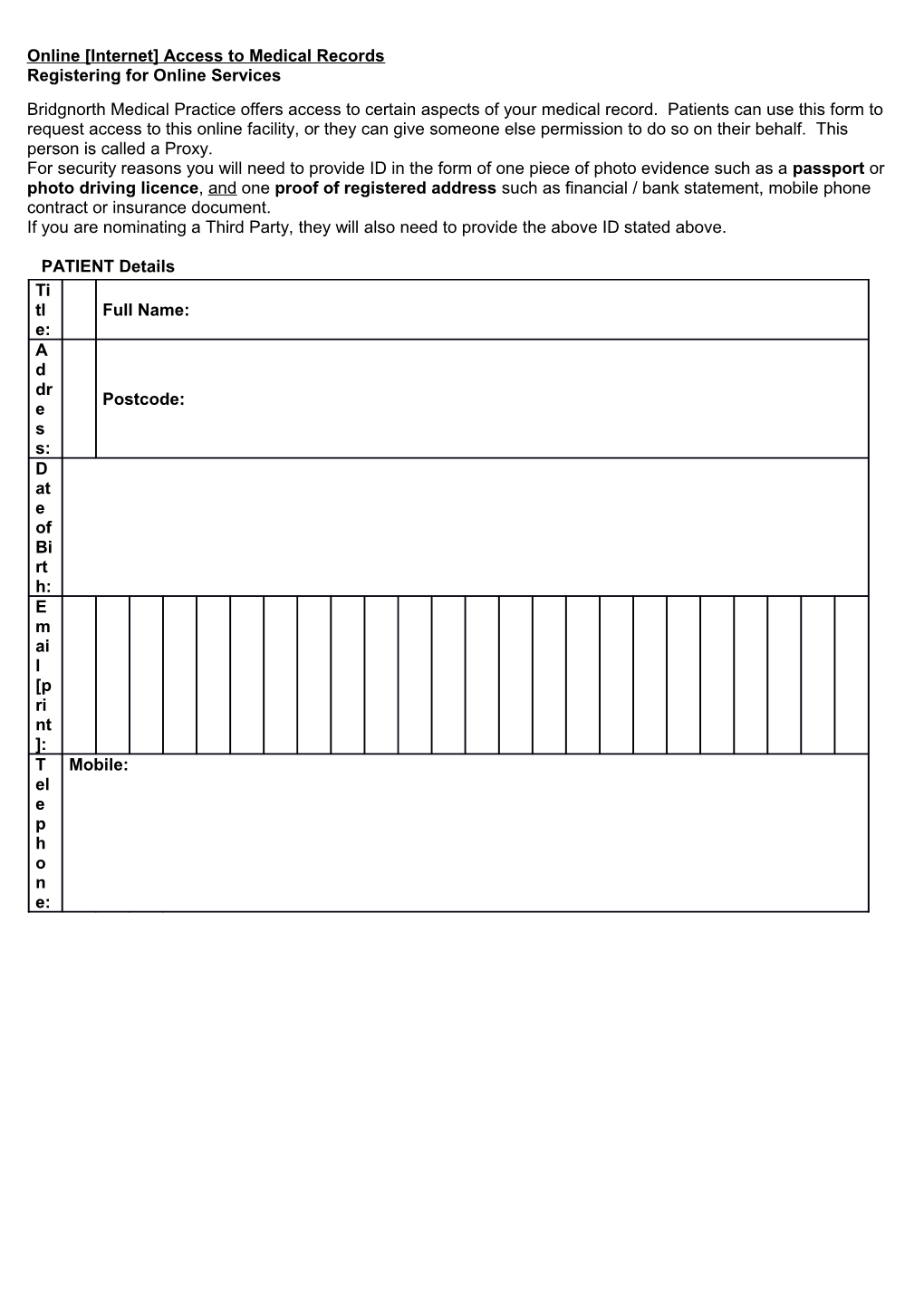 Online Internet Access to Medical Records