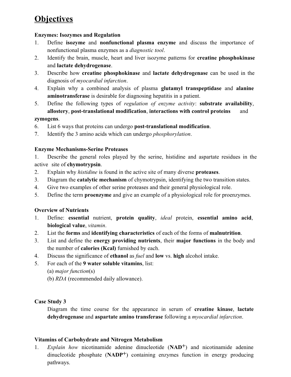 Enzymes: Isozymes and Regulation