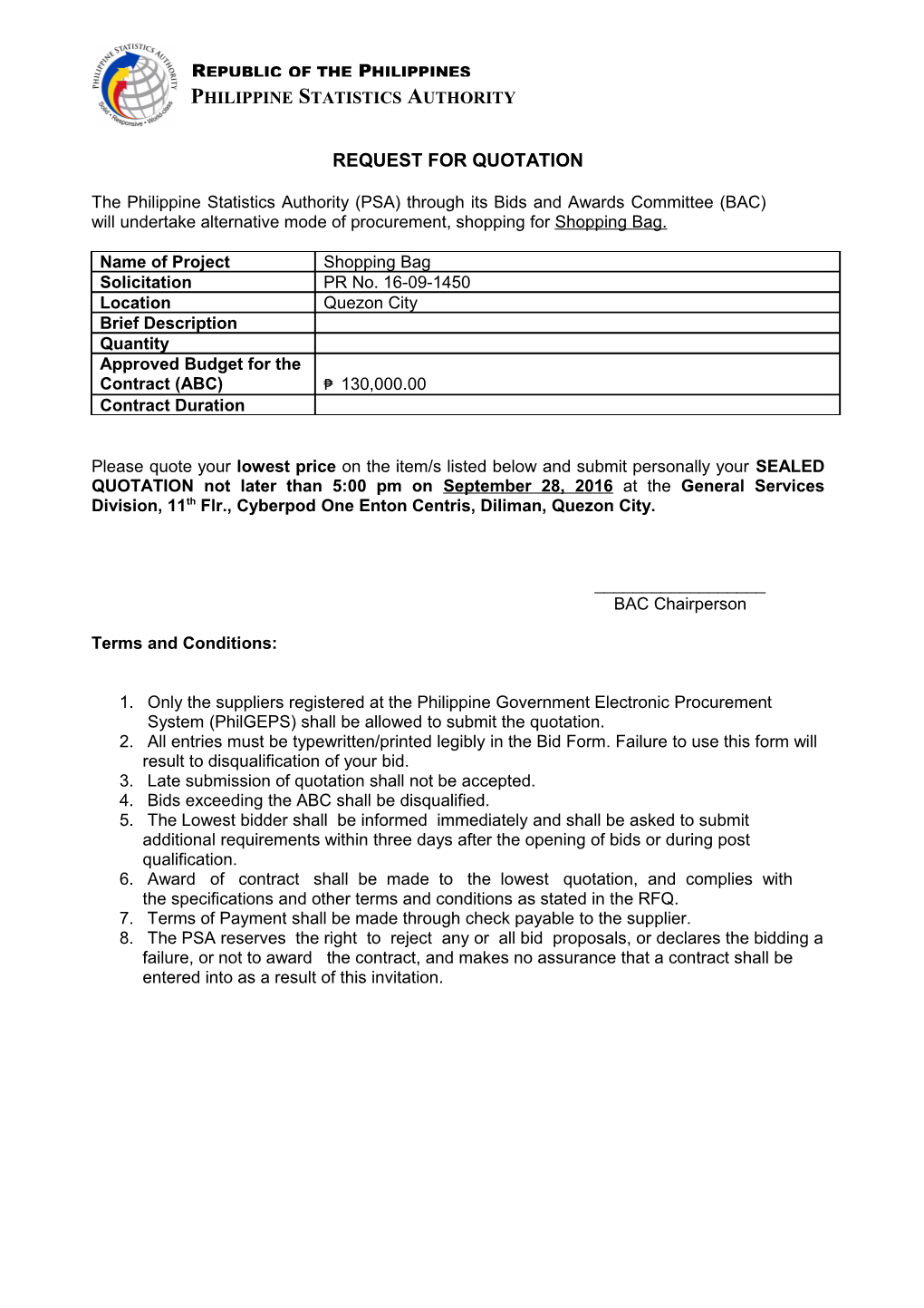 Request for Quotation s14