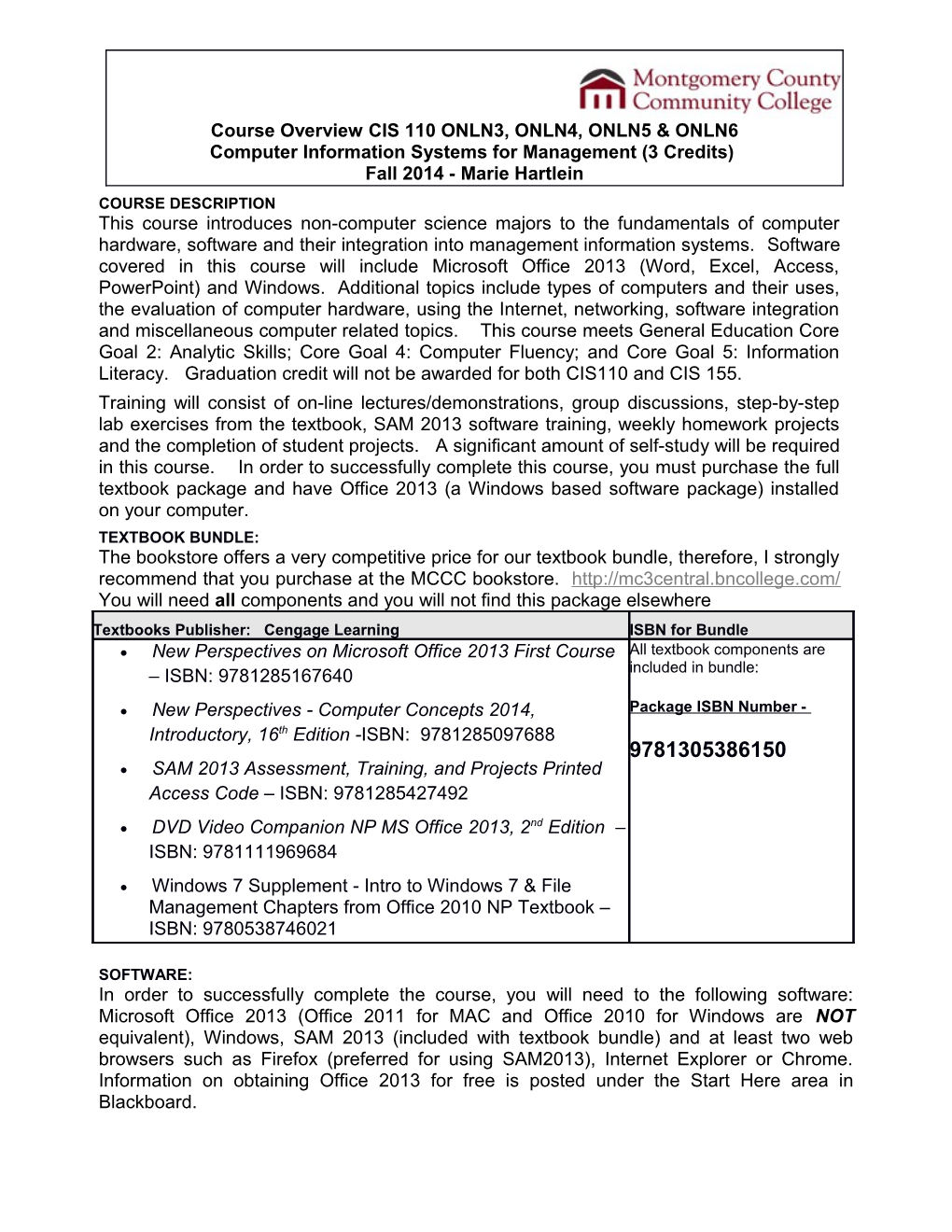 CIS110 - Computer Information Systems for Management s1