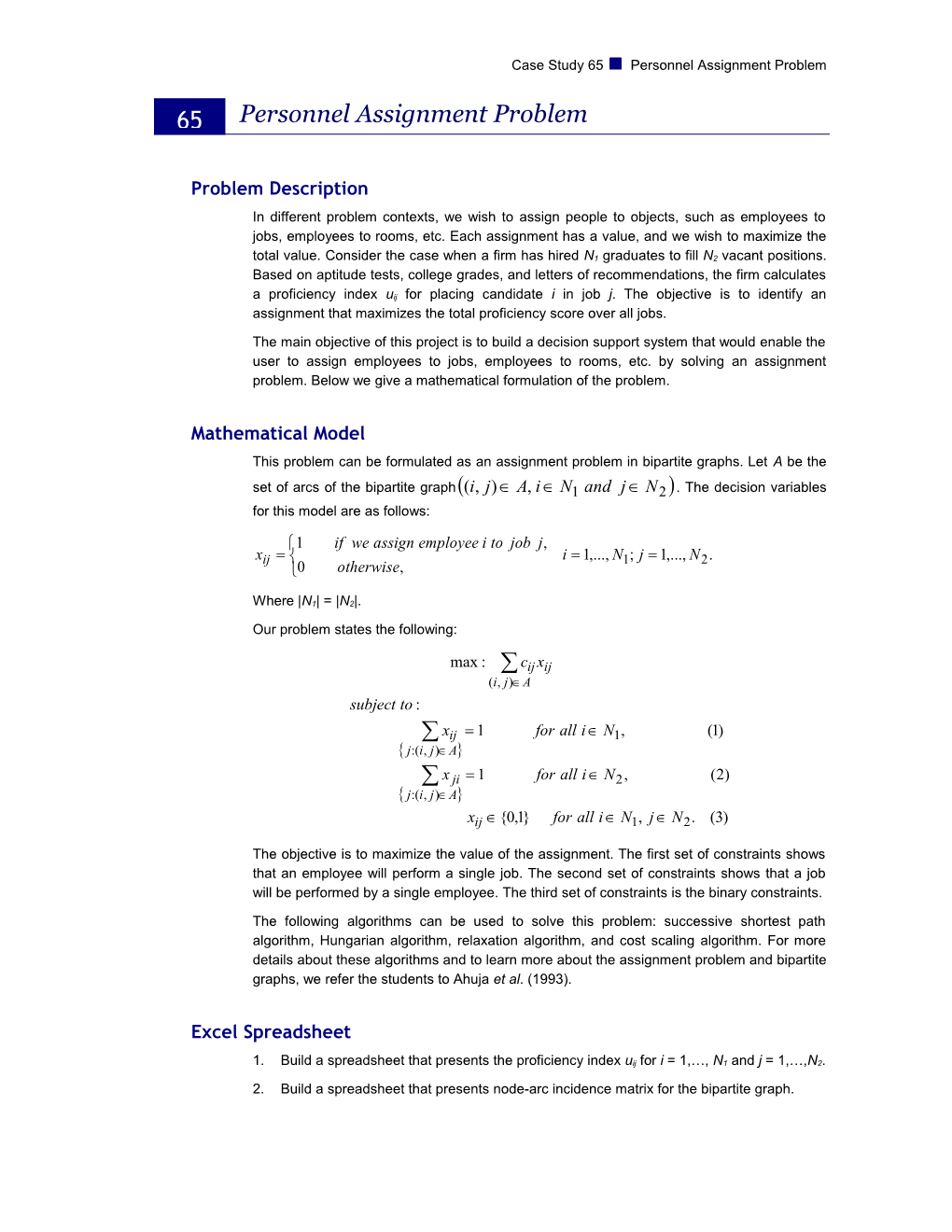 Personnel Assignment Problem