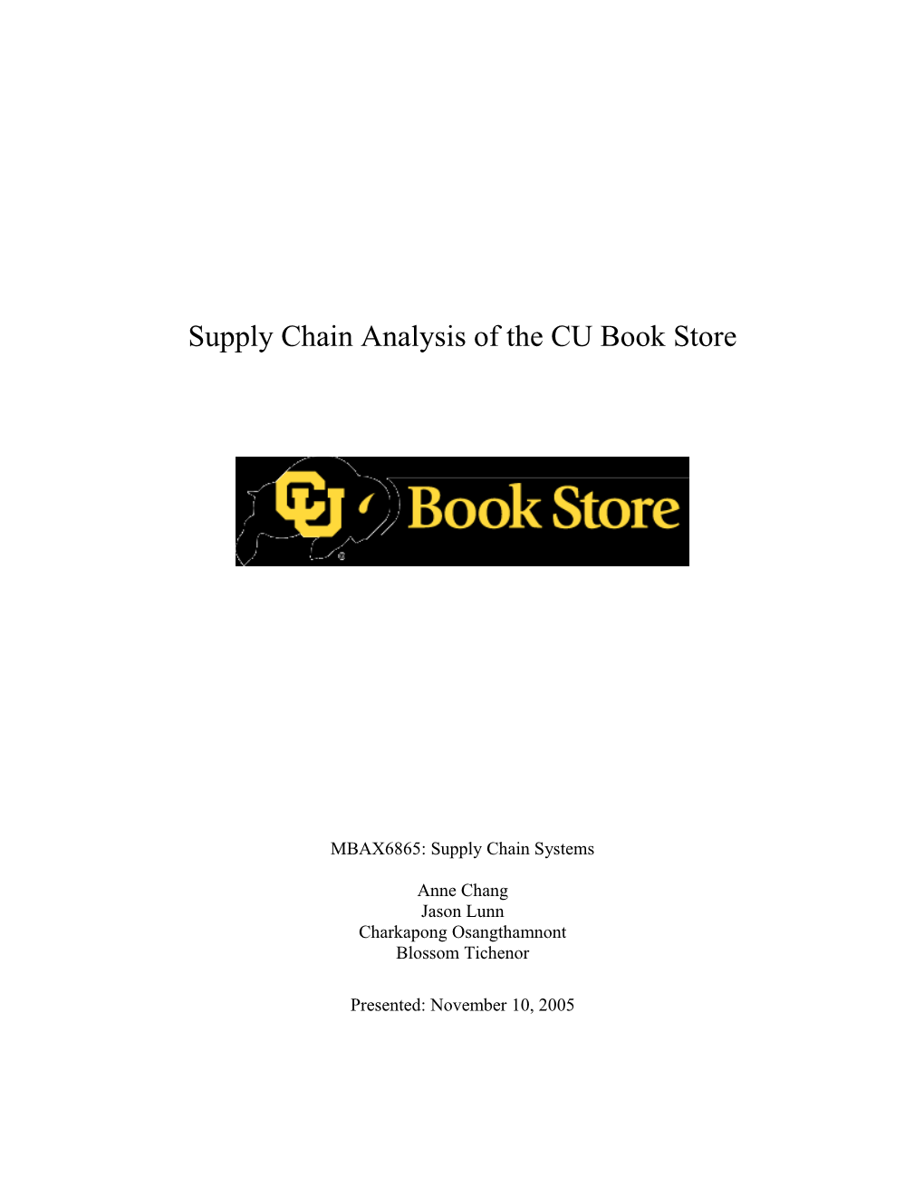 Supply Chain Analysis of the CU Book Store