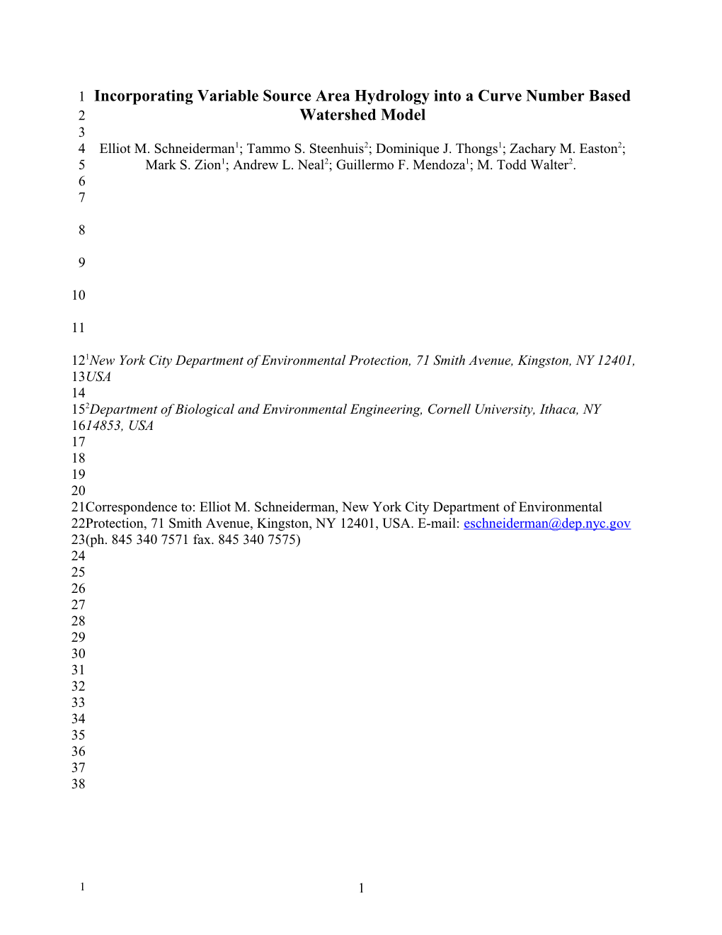 Incorporating Variable Source Area Hydrology